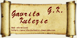 Gavrilo Kulezić vizit kartica